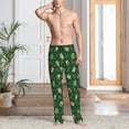 thumbnail image 2 of Logiee green Christmas Element Print Pajama Pants for Men,Men’s Pajama Bottoms,Mens PJ Pants with Pockets & Button Fly-Small, 2 of 6