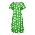 thumbnail image 4 of IROINNID Plus Size Casual Dresses For Women Daisy Printed V-Neck Short Sleeve Loose Knee-Length Dress Summer, 4 of 8
