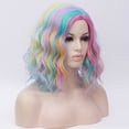thumbnail image 2 of BERON Rainbow Short Wigs Women Girls Curly Wavy Hair Wig 14" Body Bob Cosplay Party or Daily Use Wigs, 2 of 6