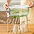 thumbnail image 3 of Plastic Drink Fridge Dispenser with Spigot, Beverage Dispenser Leak Proof Plastic Beverage Drink Dispenser Milk Tea Cold Water Container for Party Bar Daily Use[Green], 3 of 5
