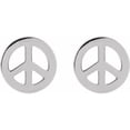 thumbnail image 2 of 925 Sterling Silver Friction Backs Included Polished Tiny Peace Earring Stud Earring for Women, 2 of 2