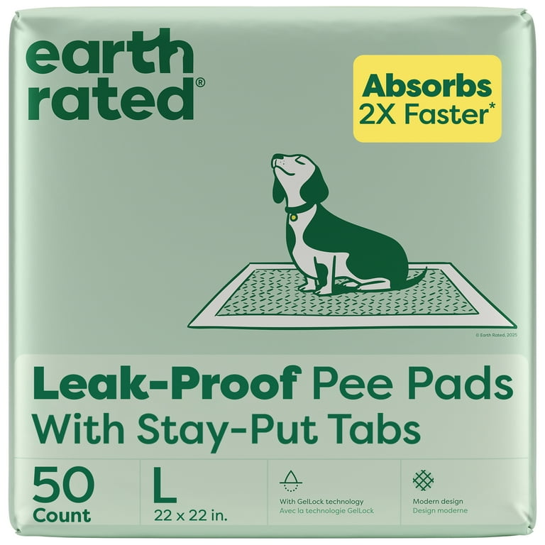 pack) Earth Rated Leak-proof Pee Pads for Dogs and Puppies, 2X