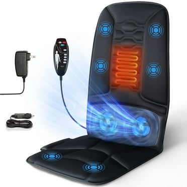 Back Massager with Heat and Cool, Chair Massage Cushion with 6 Vibrating Motors  and 2 Fans for All Season