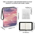 thumbnail image 3 of Game Card Storage Bag Collectible Trading Card Albums The 4-Pocket Card Binder With 50-Page Sleeve Can Hold 400 Game Cards Cartoon Beautiful Pink Sky, 3 of 6