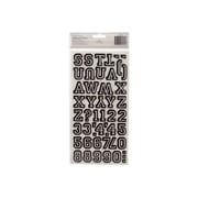 American Crafts 6 x 11 Black Flocked Chipboard Solid Stickers, 91 Piece Arts and Crafts