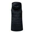 thumbnail image 5 of ZHOUCHANKIDS Long Vest for Women Sleeveless Winter Long Puffer Vest Lightweight Warm Zip Up Hooded Jacket Navy XXL, 5 of 5