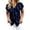 Blue, variant on Women T-Shirts Elegant Blouse Tops With Ruffle Collar V-neck Ruffle Temperament Commuting Solid Color Classic Streetwear