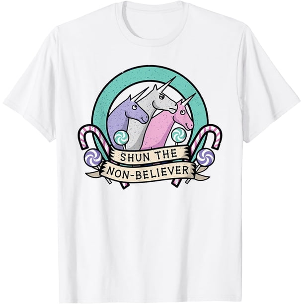 Funny Shun The Non Believers Unicorn Candy Meme Camiseta