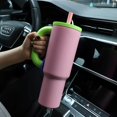 thumbnail image 2 of Taza de viaje para coche de 40oz, taza aislada con pajita de acero inoxidable, taza de café montada en coche, aislamiento al vacío de doble pared, mantiene el frío 24H, 2 of 5