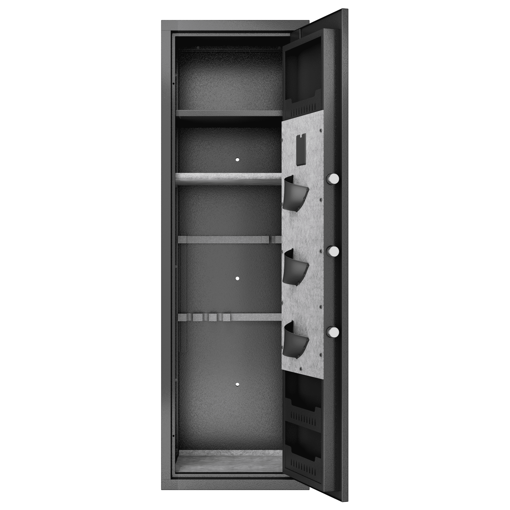 Gun Safes For Home Rifle And Pistols, Fingerprint Electronic Safe With Quick Access, Detachable Partition, No Assembly Required, Black