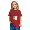thumbnail image 5 of ZACPNCV Girls 4th of July T-Shirt USA Tees Stars Crew Neck Short Sleeve Striped Shirts Kids Flag Clothes Red 4-5 Years, 5 of 9