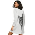 thumbnail image 2 of FORMRS Womens Long Sleeve Nightgowns Crew Neck Sleep Shirt Soft Pajamas Sizes S-3XL, Black Cute Cat, 2 of 8