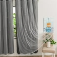 thumbnail image 2 of DBOZE Blackout Curtains 103 Inches Long, Thermal Insulated 2-Layer Drapes White Sheer Overlay for Bedroom/Dining Room (63"W X103"L,Dark Grey ), 2 Panels, 2 of 6