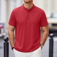 thumbnail image 2 of Henley Shirts for Men Summer Short Sleeve Cotton Linen Button Collared Tops Casual Stylish Basic Tees 2026 Mens T Shirts Casual, 2 of 9