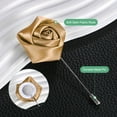 thumbnail image 2 of Uxcell 24-Pack Insignias de Flor para Hombres, Boutonnieres de Rosa para Bodas/Bailes/Fiestas [Oro Champán], 2 of 7
