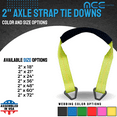 thumbnail image 4 of Mega Cargo Control USA 2” x 60” Axle Tie-Down Straps for Race Car Auto Hauler Tie Down (2-Pack) - WLL: 3333 lbs - Yellow, 4 of 6