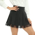 thumbnail image 4 of Xmarks Women High Waisted Lace-Trim Skirt Mini Workwear Skirt Black US 6-14, 4 of 8