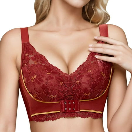 

Felwors Women Daisy Bra Sports Bras For Women Front Closure No Underwire Push Up High Support Large Racerback Knix Bras