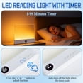 thumbnail image 3 of Smart Led Reading Light, Book Light Treasure Box, Rechargeable Clear LED Flat Reading Light with 3 Colors & Timer, Doodle Table Study Lamp, The Quiet Reader's Dream Lights (Black), 3 of 15