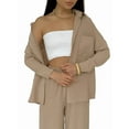 thumbnail image 1 of Conjuntos de 2 Piezas para Mujer: Conjuntos Casuales de Salón, Camisas de Larga con Botones y Pantalones de Pierna Camello XL, 1 of 9