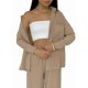 thumbnail image 1 of Conjuntos de 2 Piezas para Mujer: Conjuntos Casuales de Salón, Camisas de Larga con Botones y Pantalones de Pierna Camello L, 1 of 9
