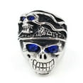 thumbnail image 4 of K-KED Mens Stainless Steel Punk Outlaw Biker CZ Skull Ring for Men Size 7-14-7, 4 of 9