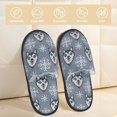 thumbnail image 2 of House Slippers for Women Men - Weaving Cute Husky Dog Snowflake Lightweight House Shoes Fuzzy Slippers, Soft Slip-On Cozy House Slippers for Woman Indoor Outdoor, 2 of 7