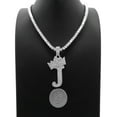 thumbnail image 3 of iJewelry2 Kings and Queens Crowned Initial Letter J Pendant Silver-tone CZ Tennis Chain Necklace 20'', 3 of 3