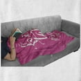 thumbnail image 6 of Once upon a Time Soft Flannel Fleece Throw Blanket, Fairy Tales Do Come True Inspirational Calligraphy Princess Crown, Cozy Plush for Indoor and Outdoor Use, 60" x 80", Hot Pink White, by Ambesonne, 6 of 6