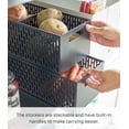 thumbnail image 5 of Yamazaki Home Stackable Vegetable Stocker, Black, ABS Plastic, Handles, Stackable, No Assembly, 5 of 8