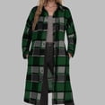 thumbnail image 2 of Busydd Jackets for Women Casual Comfy Lapel Button Long Sleeve Shirts for Women Fashion Long Plaid Jackets with Pockets 2XL, 2 of 5