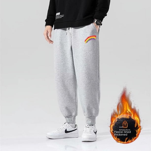 Pantalones de cachemira para hombre, pantalones casuales de punta gris de talla grande, versión coreana de otoño e invierno para hombre