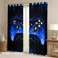 thumbnail image 2 of Castle Fairy Gradient Gamer Boy Blackout Curtains Set of 2 (52x84 Each),Video Game Window Curtains,Geometric Hexagon Curtains and Drapes,Microfiber Bedroom Decor, 2 of 6