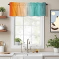 thumbnail image 2 of Orange Turquoise Gradual Valance Curtain for Windows Abstract Modern Rod Pocket Curtain Valances Short Window Treatments Panels for Kitchen Bathroom Laundry Room Basement 42 x 18 Inch, 2 of 9