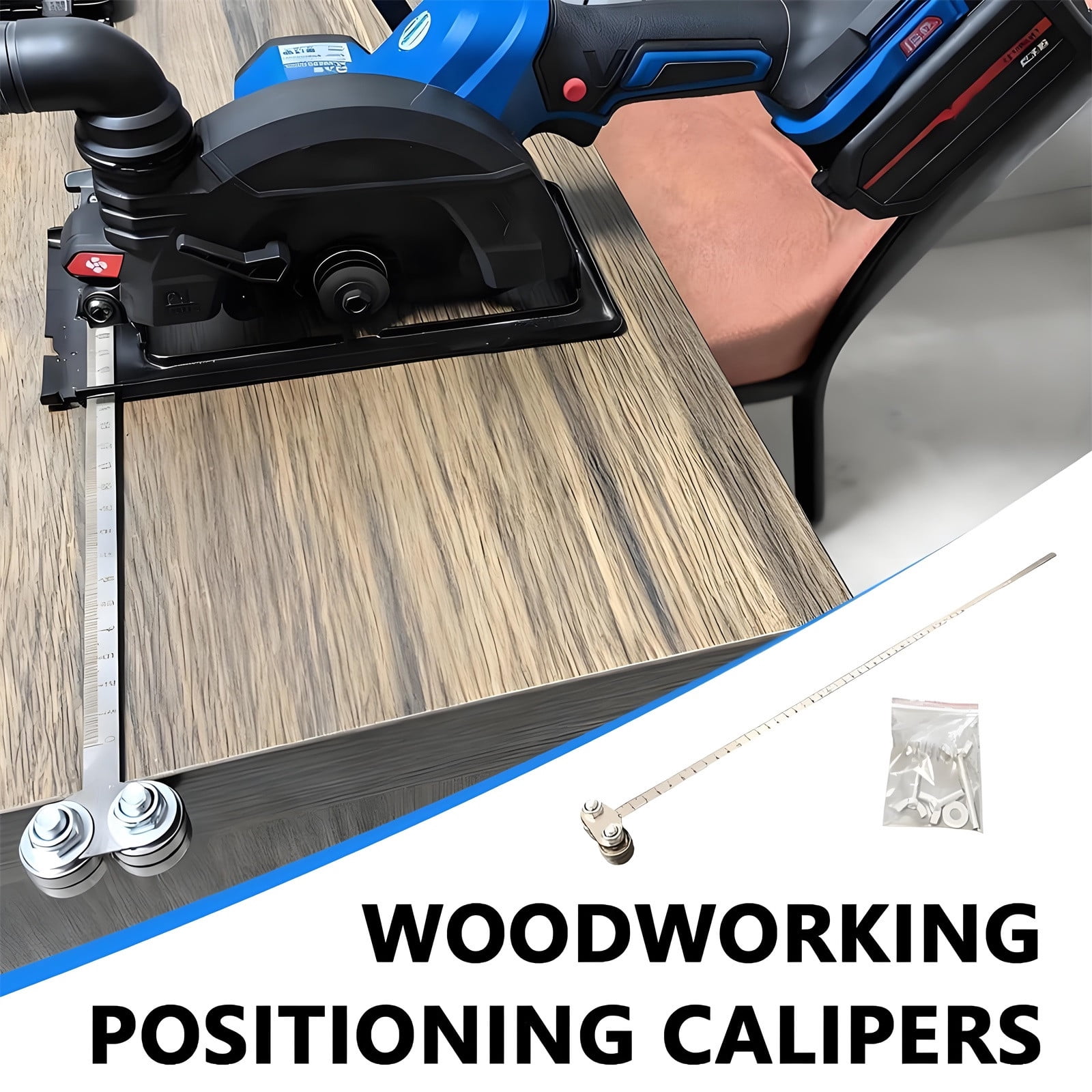 Positioning Calipers for Precise Measurements & Easy Wood Cutting, Stainless Steel Precision Cutting Guide for Circular Saws, Adjustable, for Carpentry Adjustable Guide Rail