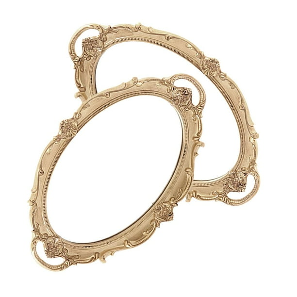2PCS Espejo de Maquillaje Bandeja con Espejos Tocador Joyas de Tocador Decoración de para