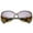 Tortoise-Gold / Amber, variant on sunglassLA Unisex Women's Metal Temple Rhinestone Accent Gradient Lens Oversized Sunglasses (Black-Silver / Lavender) - 61mm