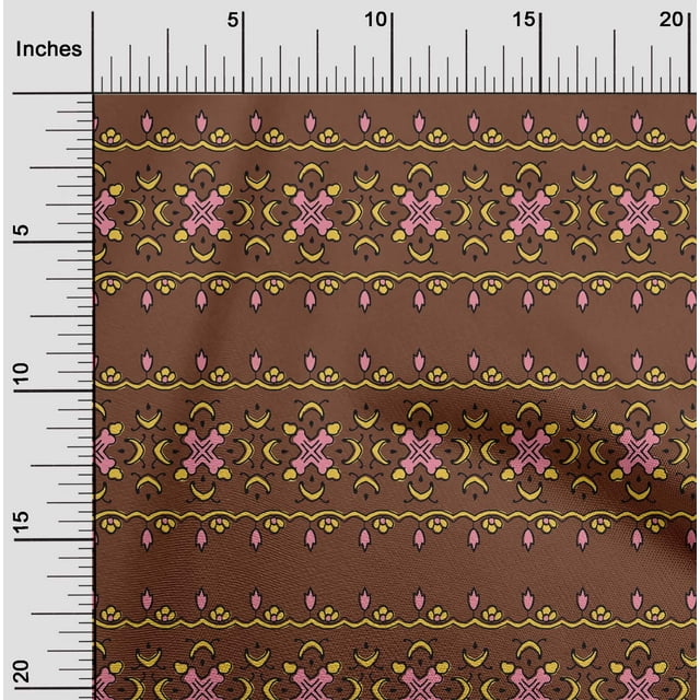 oneOone Georgette Viscose Fabric Floral Block Print Sewing Fabric BTY 42 Inch Wide