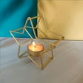 thumbnail image 4 of Christmas Iron Star-Shaped Candlestick - Festive Party Table Decoration, Durable Metal Candle Holder, Elegant Home Holiday Gift, Sparkling Star Design Xmas Tabletop Ornament, Gold, 4 of 6