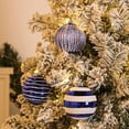 thumbnail image 6 of 12ct Christmas Ball Ornaments, 3.15 Inch Shatterproof Xmas Tree Decorations, Plastic Baubles for Holiday, Party, Wedding, or Home Decor, Blue & White (80mm), 6 of 7