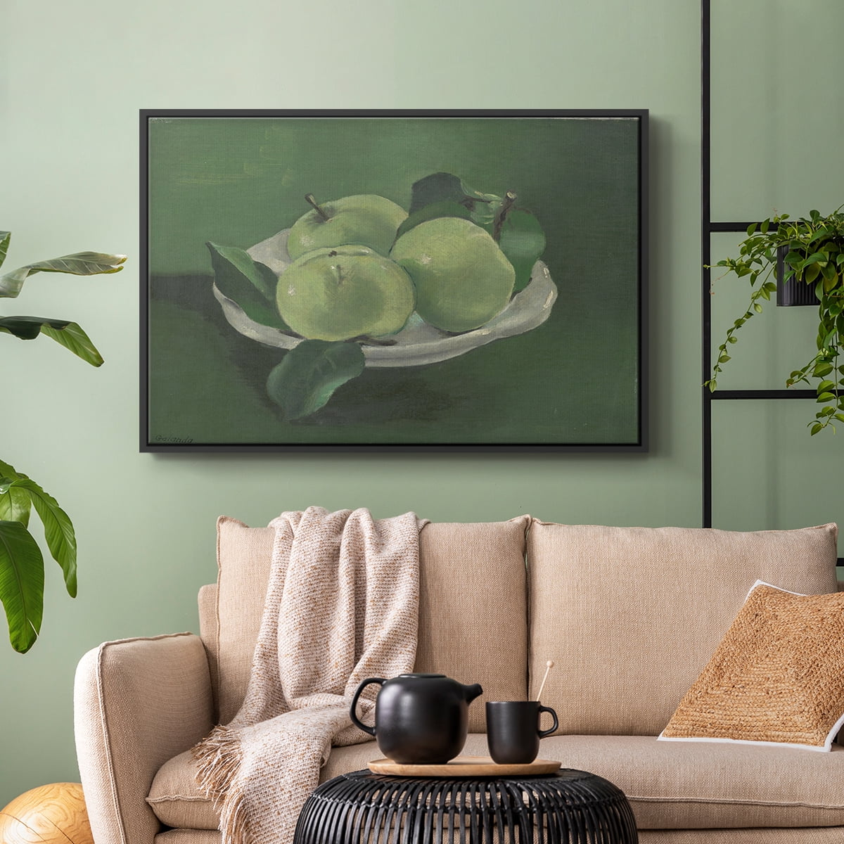 Vintage Botanical Print-LII By Wexford Home Framed in Black Wood Gallery Wrapped Canvas 17 in. x 25 in.