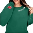 thumbnail image 7 of Mama Sweatshirts for Women Heart Long Sleeve crew neck oversized Shirts Pullover Mothers Day Tops (M, Army Green), 7 of 7