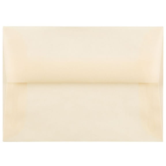 JAM Paper 4Bar Translucent Envelopes, 3 5/8 x 5 1/8, Spring Ochre Ivory, 25/Pack