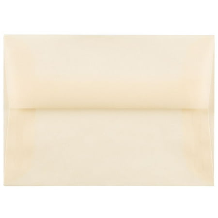 UPC: 0609722982313 | JAM Paper & Envelope 4Bar Translucent Envelopes  3 5/8 x 5 1/8  Spring Ochre Ivory  25/Pack
