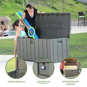 Lifetime New Outdoor Polyethylene Deck Box and Bench 150 Gal. Capacity, Brown (60251)