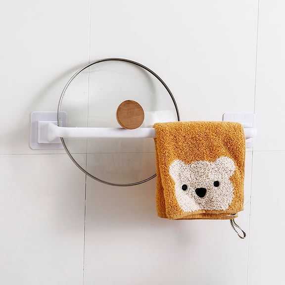 Self Adhesive Towel Rod Bar, Wall Mount Bath Towel Holder for Kitchen Bathroom, No Drill Towel Rack for Ceramic Tile Glass, Aluminum Alloy Towel Rail