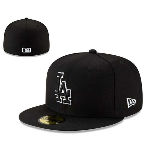 Gorra De Béisbol Clásica Totalmente Cerrada Mlb Mujer Etiqueta Negra Bordado Ny Yankees Hombre Dodgers El Sombrero De Mayor Tamaño