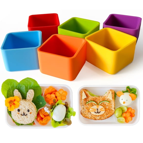Silicone Lunch Bento Box Dividers, Square Lunchbox Accessories Meal Prep Containers
