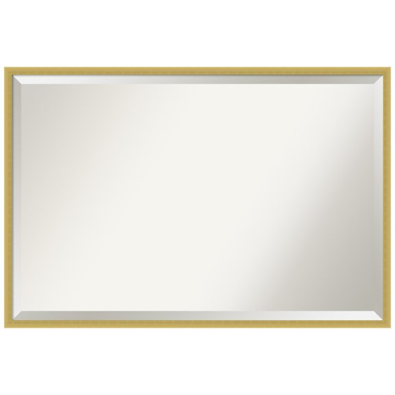 Amanti Art Svelte Polished Gold Beveled Wood Wall Mirror 25.5 x 37.5 in.