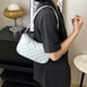 thumbnail image 4 of Bolso de hombro con hilo bordado de rombos Ins para mujer, Bolso acolchado coreano (verde), 4 of 6